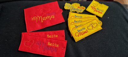 Set "Beste Mama" (Schokoladenhüllen in div. Größen, Anhänger, Gutschein-Etui etc.) – Bild 19
