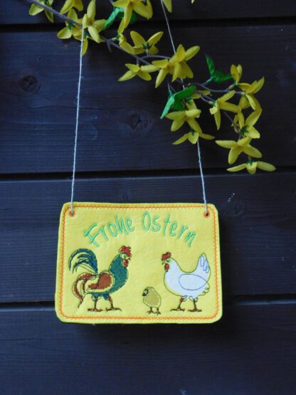 Türschild / Wandhänger Ostern "Hahn & Henne" – Bild 3