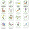 16 Untersetzer Ostern - Single Line