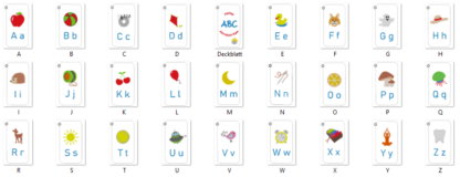 ABC Lernkarten Alphabet von A-Z (in Groß- und Kleinschreibung mit Deckblatt) – Bild 4