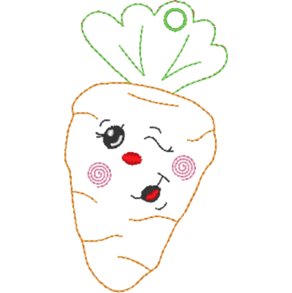 6 Karotten mit Gesicht (ITH und Doodle) – Bild 16