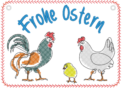 Türschild / Wandhänger Ostern "Hahn & Henne" – Bild 7