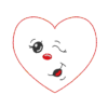 6 Herzen mit Gesicht (ITH und Doodle) – Bild 3