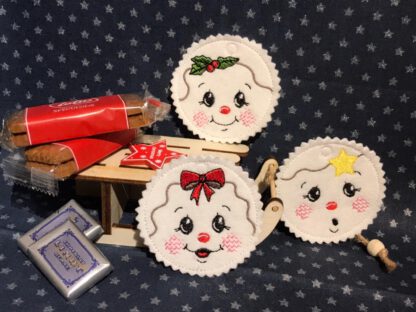 6 Kekse / Lebkuchen mit Gesicht (ITH und Doodle) – Bild 6