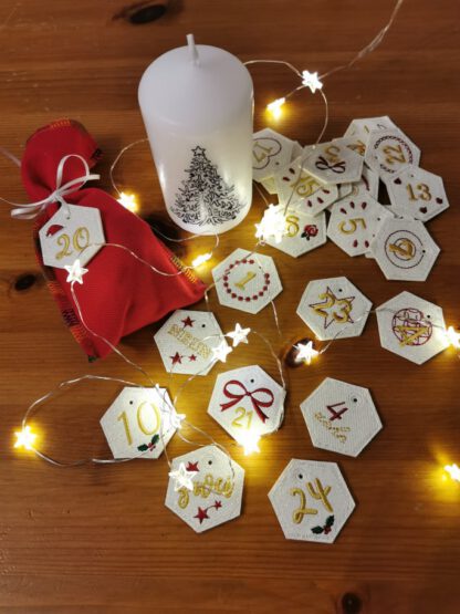 6-Eck Zahlenanhänger 1-25 für Adventskalender – Bild 6