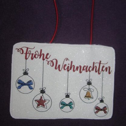 Schild / Türhänger "Frohe Weihnachten" Single Line