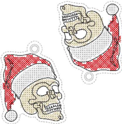 Anhänger Skull / Totenkopf mit Nikolausmütze – Bild 2