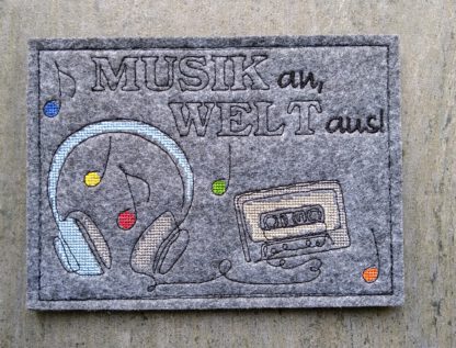 Spruch - MUSIK an, WELT aus (2 Versionen) – Bild 7