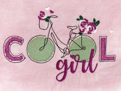 COOL Girl Blumen - Fahrrad (Single Line)