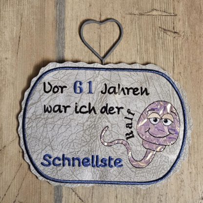 Spruch mit Spermium (in 3 Versionen) personalisierbar