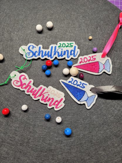 Anhänger Schulkind & Schultüte 2025