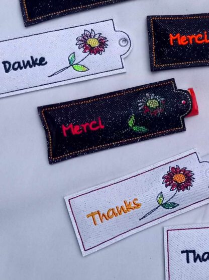 DANKE / MERCI Verpackung mit Blume in 3 Sprachen – Bild 5