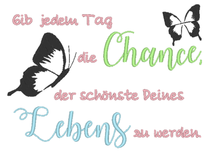 Spruch - Gib jedem Tag die Chance, der schönste Deines Lebens zu werden (ITH & Spruch solo) – Bild 2