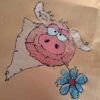 Happy Stitching - Schwein mit Blume