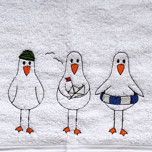 Doodle-Applikation "4 coole Möwen maritim"