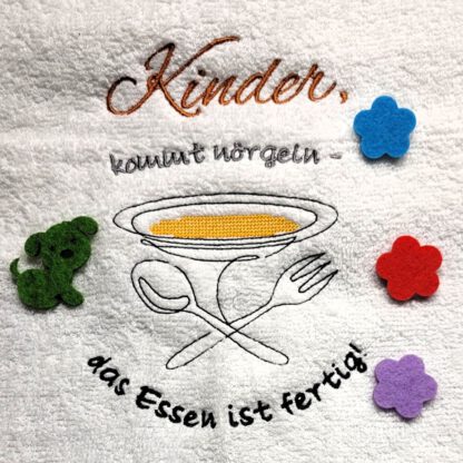Spruch - Kinder kommt nörgeln, das Essen ist fertig