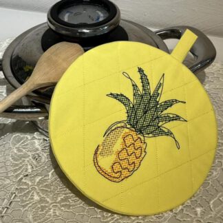 ITH Topflappen rund mit Obstmotiven